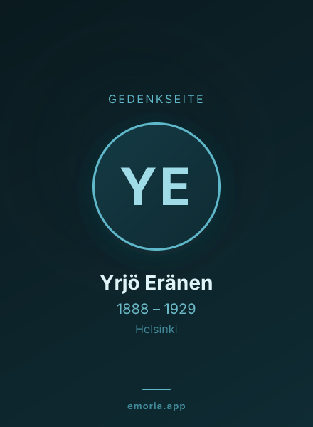 Gedenkportrait von Yrjö Eränen