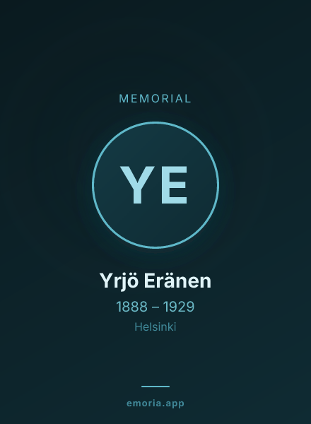 Memorial portrait of Yrjö Eränen