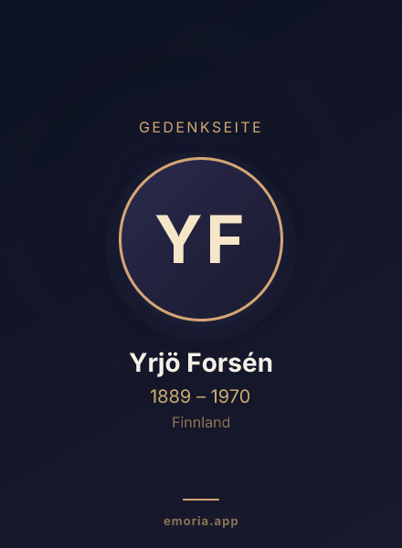 Gedenkportrait von Yrjö Forsén
