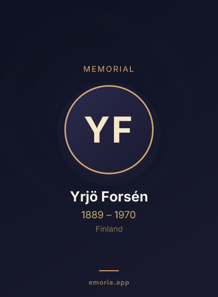 Memorial portrait of Yrjö Forsén