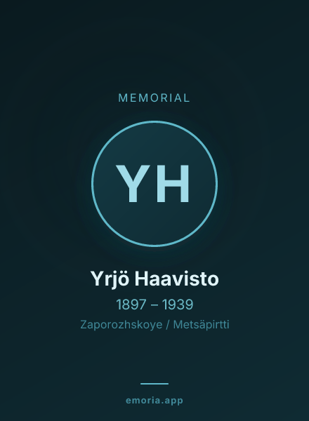 Memorial portrait of Yrjö Haavisto