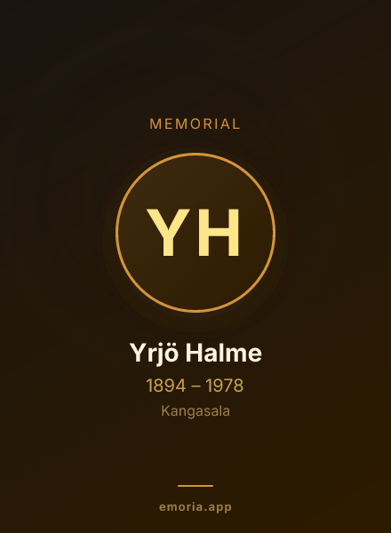 Memorial portrait of Yrjö Halme