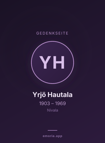 Gedenkportrait von Yrjö Hautala