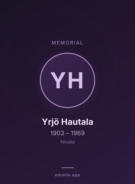 Memorial portrait of Yrjö Hautala
