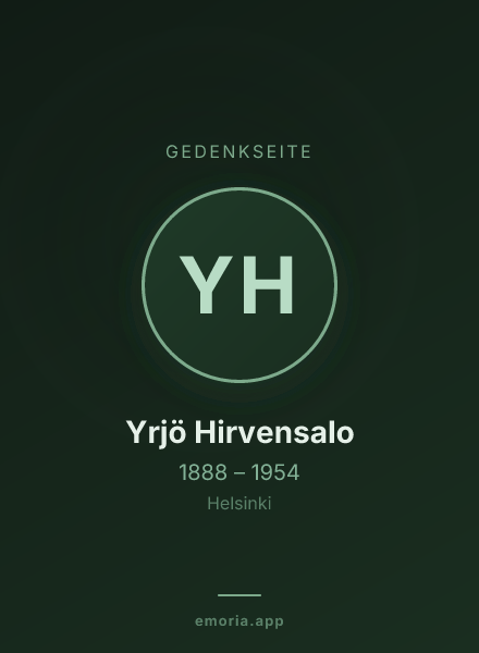 Gedenkportrait von Yrjö Hirvensalo