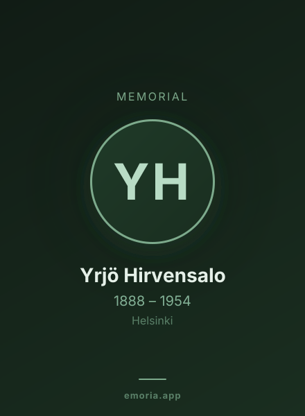 Memorial portrait of Yrjö Hirvensalo