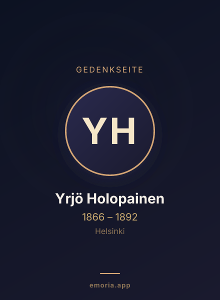 Gedenkportrait von Yrjö Holopainen