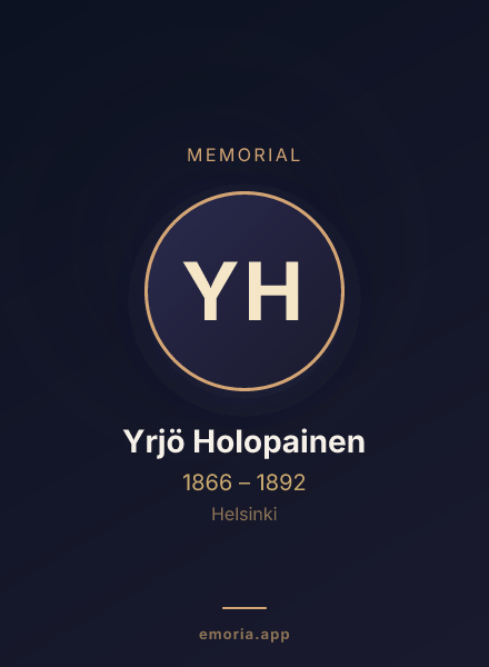 Memorial portrait of Yrjö Holopainen