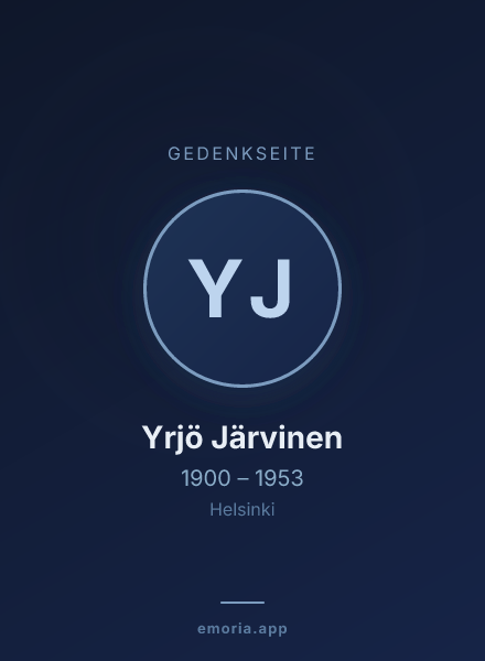 Gedenkportrait von Yrjö Järvinen