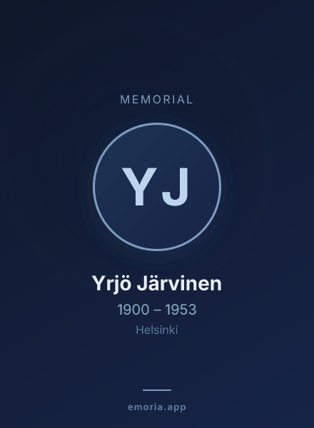Memorial portrait of Yrjö Järvinen