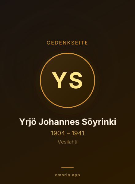 Gedenkportrait von Yrjö Johannes Söyrinki
