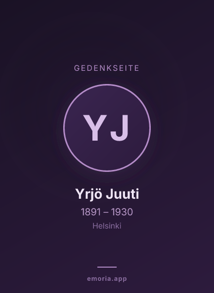 Gedenkportrait von Yrjö Juuti