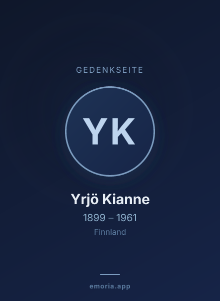 Gedenkportrait von Yrjö Kianne