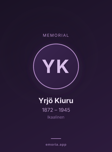 Memorial portrait of Yrjö Kiuru