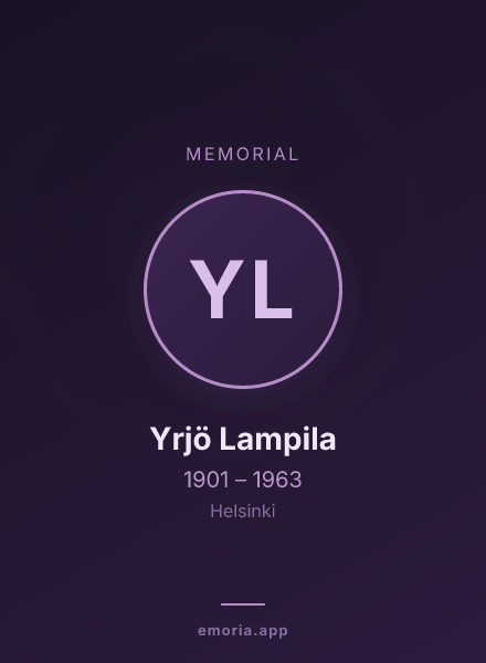 Memorial portrait of Yrjö Lampila