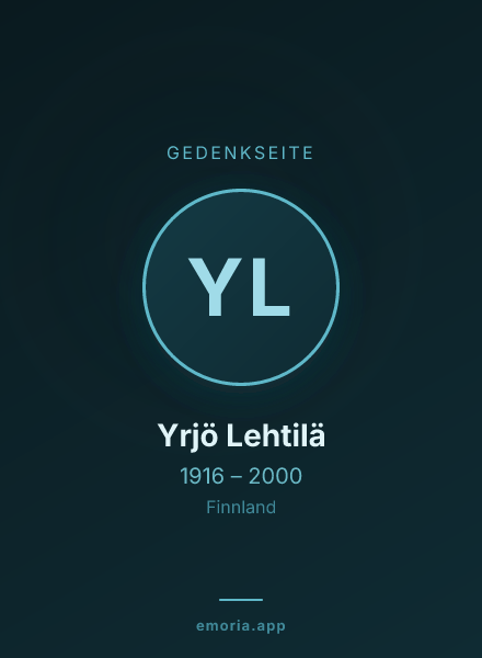 Gedenkportrait von Yrjö Lehtilä