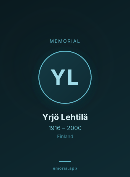 Memorial portrait of Yrjö Lehtilä