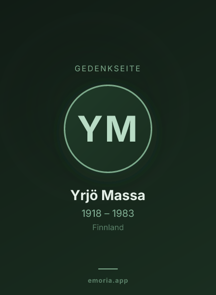 Gedenkportrait von Yrjö Massa