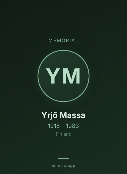 Memorial portrait of Yrjö Massa
