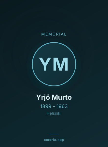 Memorial portrait of Yrjö Murto