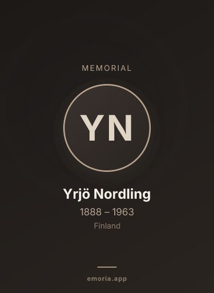 Memorial portrait of Yrjö Nordling