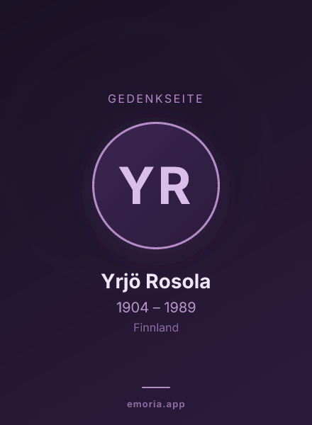 Gedenkportrait von Yrjö Rosola