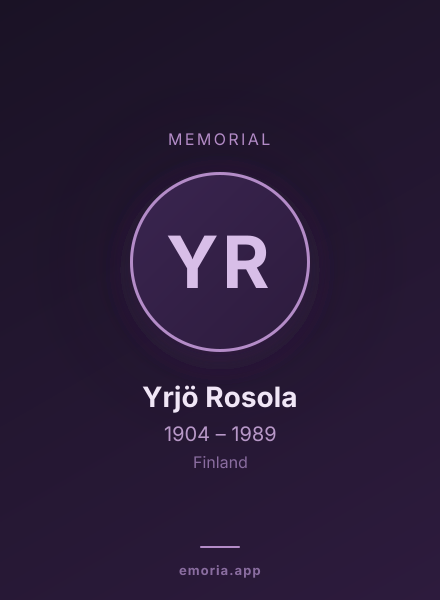 Memorial portrait of Yrjö Rosola