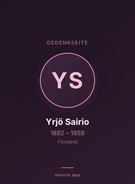 Gedenkportrait von Yrjö Sairio