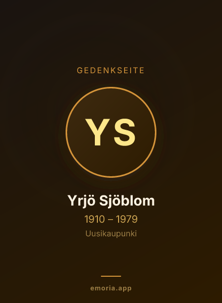 Gedenkportrait von Yrjö Sjöblom