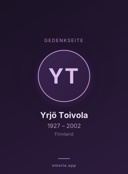 Gedenkportrait von Yrjö Toivola