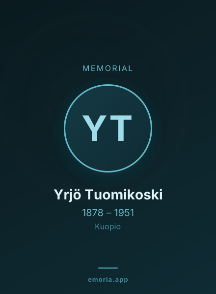 Memorial portrait of Yrjö Tuomikoski