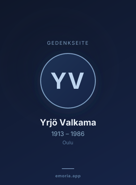 Gedenkportrait von Yrjö Valkama