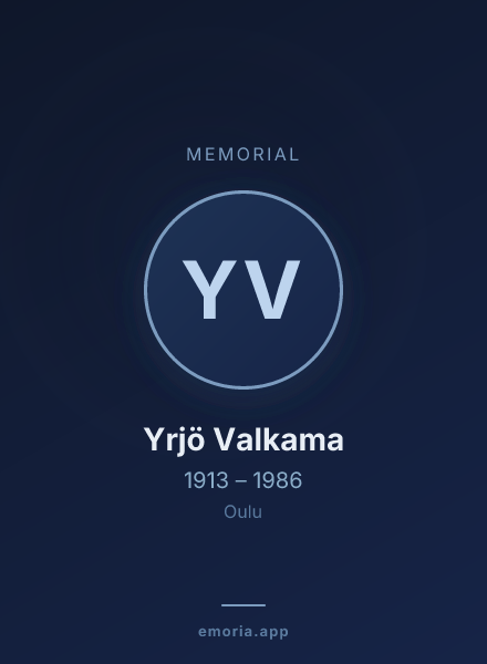 Memorial portrait of Yrjö Valkama