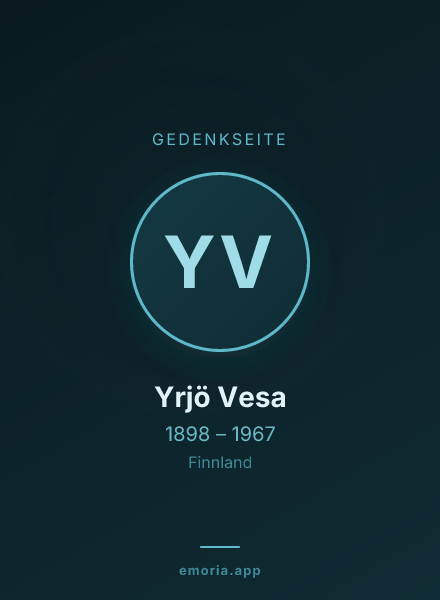Gedenkportrait von Yrjö Vesa