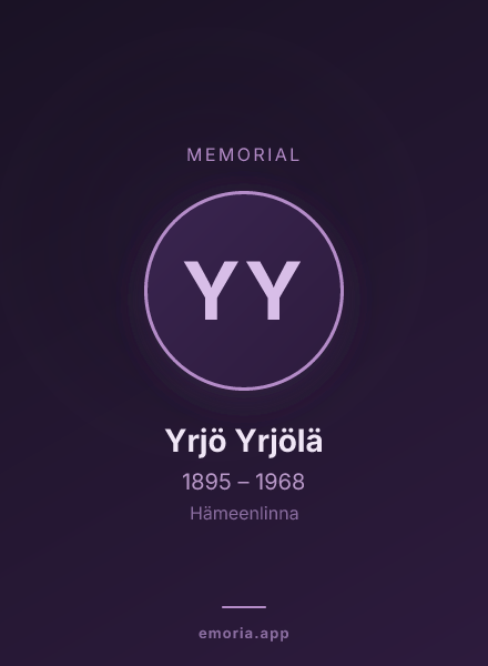 Memorial portrait of Yrjö Yrjölä