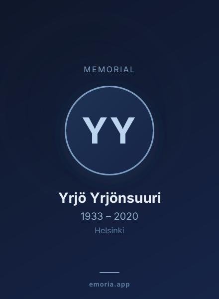 Memorial portrait of Yrjö Yrjönsuuri