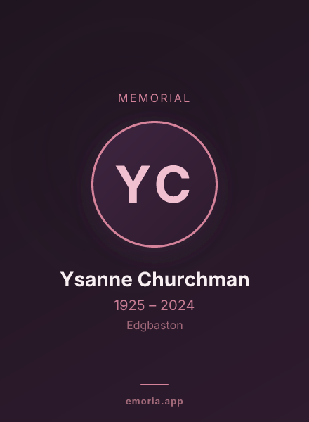 Memorial portrait of Ysanne Churchman
