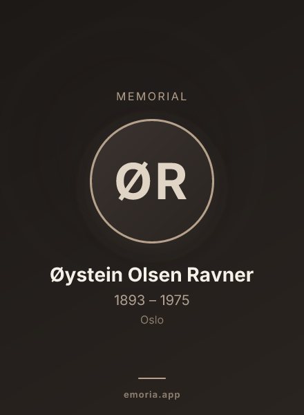 Memorial portrait of Øystein Olsen Ravner