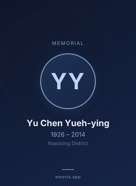 Memorial portrait of Yu Chen Yueh-ying