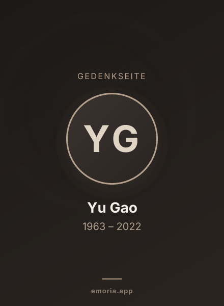 Gedenkportrait von Yu Gao
