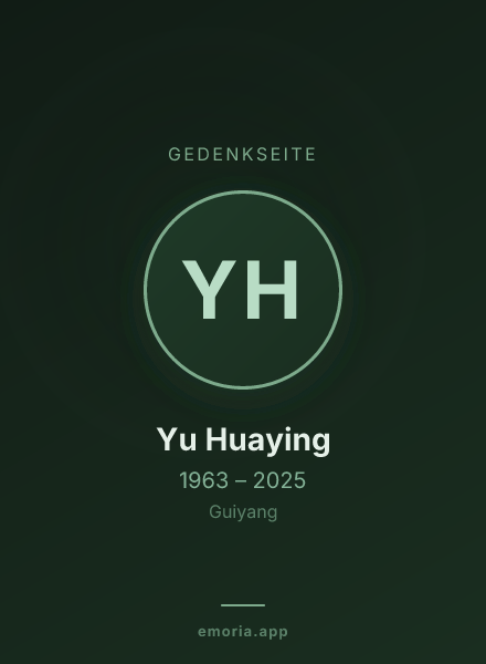 Gedenkportrait von Yu Huaying