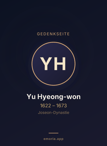 Gedenkportrait von Yu Hyeong-won
