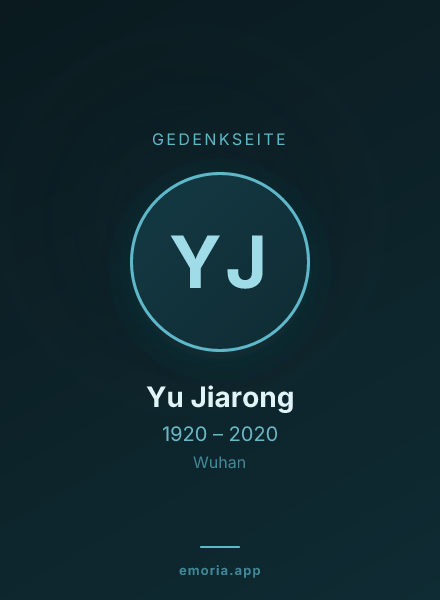 Gedenkportrait von Yu Jiarong