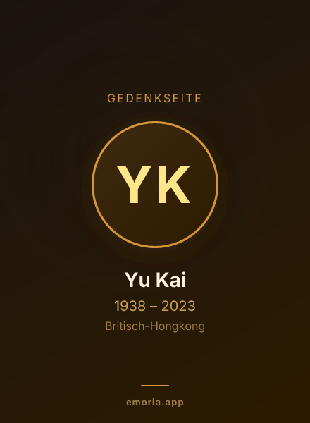 Gedenkportrait von Yu Kai