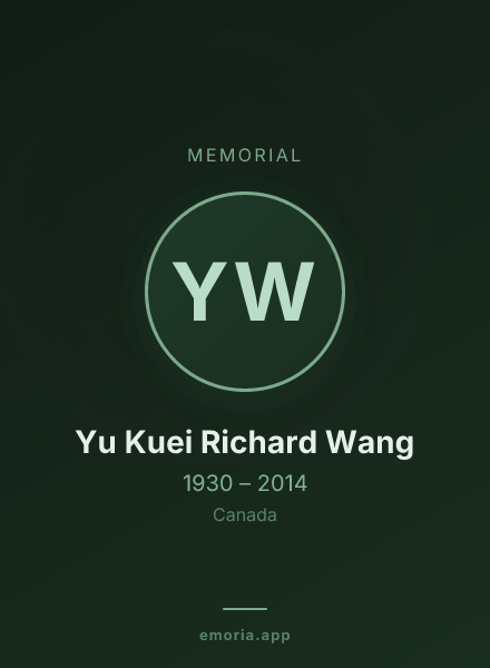 Memorial portrait of Yu Kuei Richard Wang