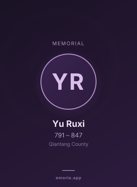 Memorial portrait of Yu Ruxi