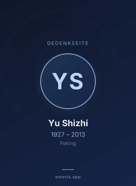 Gedenkportrait von Yu Shizhi