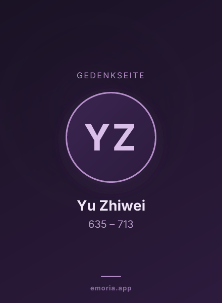 Gedenkportrait von Yu Zhiwei