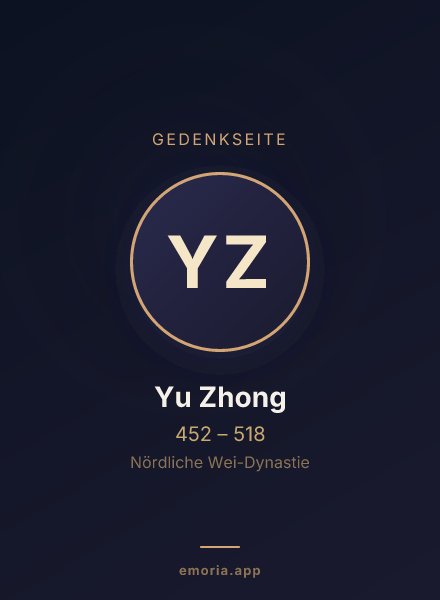 Gedenkportrait von Yu Zhong