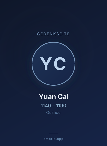 Gedenkportrait von Yuan Cai